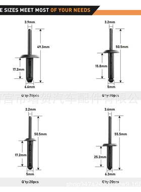 8快2cs件套42pcs抽工芯铆钉枪装P铆钉机套装330pcs盒尼龙铆钉拉拔