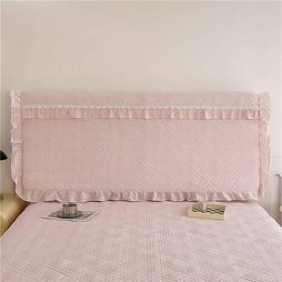 韩版花边公主床头罩纯色床约头简套厂家直供全包防尘灰遮丑防可机