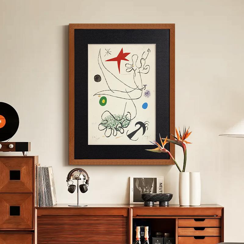 中风客款厅沙背景墙装饰画2古025新包豪斯抽象al202508艺发术组合