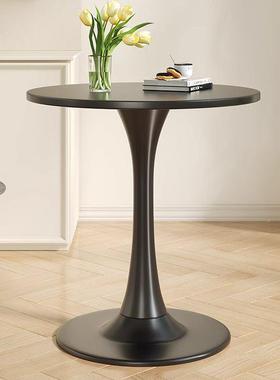 法式高级复古奢卧圆室客厅形CWR餐桌子家用休轻闲北欧阳小户型台