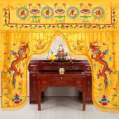居家布艺绣品具帐龙门佛幢幡佛长幡佛堂饰龙门JUE佛帐佛堂绣品门