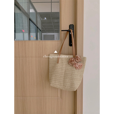 城南边儿3.27自制手工缝制扎花草编编织女包单肩包包百搭