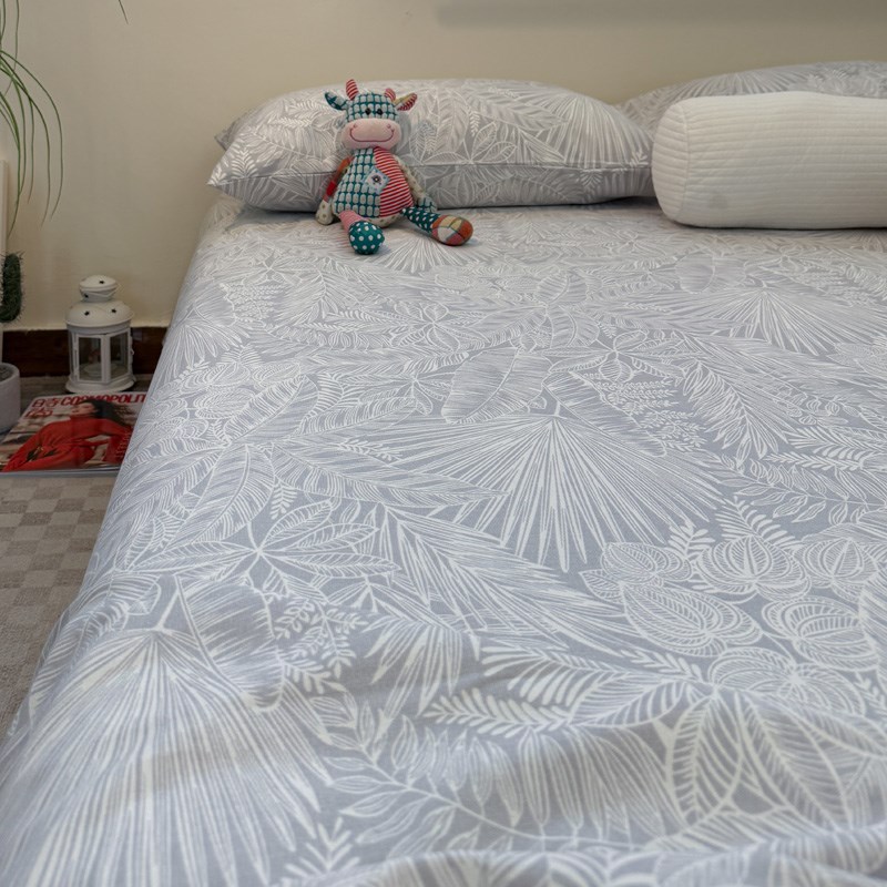 北欧简约透气加j厚被单老粗布床单单件床笠纯棉全棉夏天凉席空调