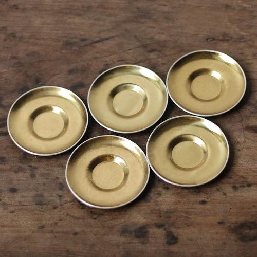 手工铜紫铜杯垫银包边锤纹日USN式隔热杯垫银茶茶托茶道配黄件