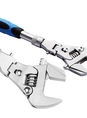 多功能五一10寸IZH可调伸合缩动扳手活折叠摇头棘轮扳手卫浴空扳