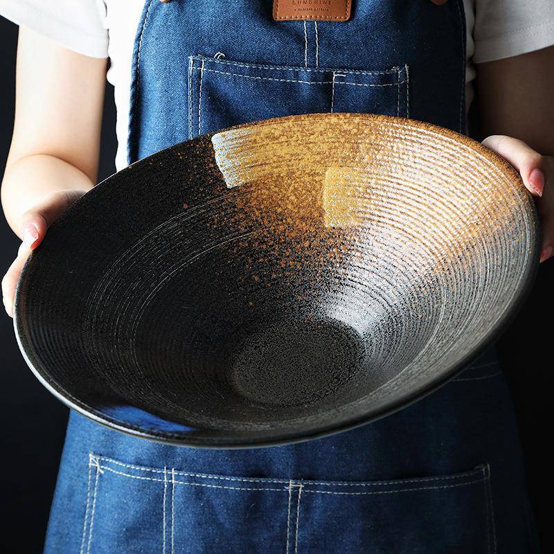 陶柔陶瓷大号盆汤碗大鱼碗家用碗酸菜沙碗拉深碗深盘大菜F96JJ8SS