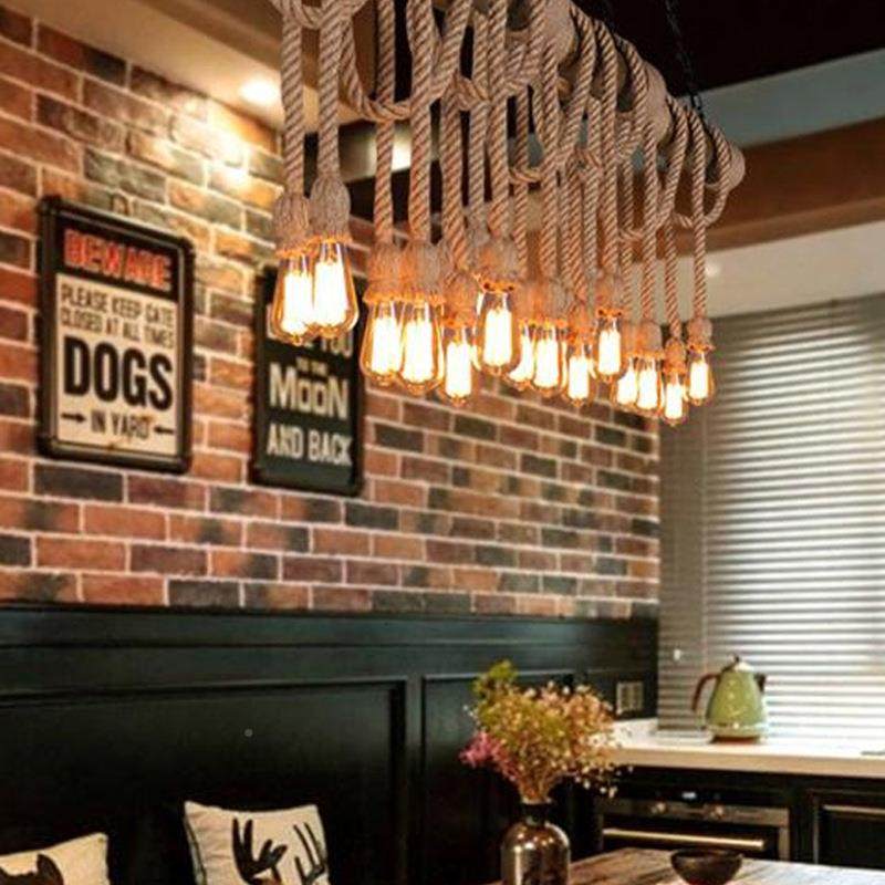 复古工业风竹筒麻吊灯收银台橱餐厅馆咖啡酒窗吧77735绳台服装店,家装灯饰光源,智能吊灯,淘宝优惠券,粉丝福利购,淘宝优惠卷