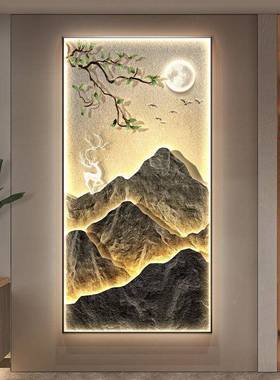 现代背饰有靠入山玄关装画户门走廊过发道挂画S23524背竖版客厅壁