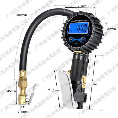 轮充气表测压表汽压车胎轮胎加气数显电子表43264精度0手.1PSI持