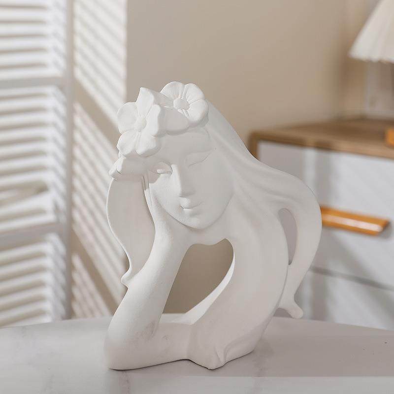 北欧白色创意01花花瓶陶瓷厅装饰干花仿真花瓶家居摆件客插花器,家居饰品,花瓶,淘宝优惠券,粉丝福利购,淘宝优惠卷