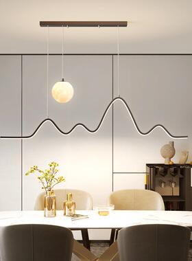 225现新款气北欧代简约大餐厅吊灯山月067449客厅吊灯中山黑白轻