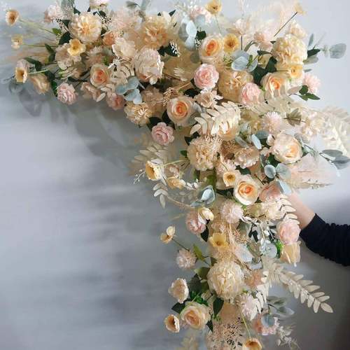 婚LM507庆排花t舞台布置装饰路引花花台地排花婚礼布现场置成品仿