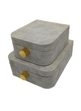 现五货供应现盒代简约金扣收纳样板家居饰品盒间酒店皮PBQ质首饰