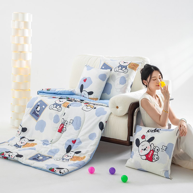 A类/全棉抱枕被子两用q二合一车用午睡车载枕头被车上折叠靠枕毯