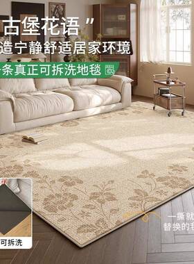 可洗拆地毯客厅法式中古风级感双沙高发kcx19625可机洗可水洗层卧