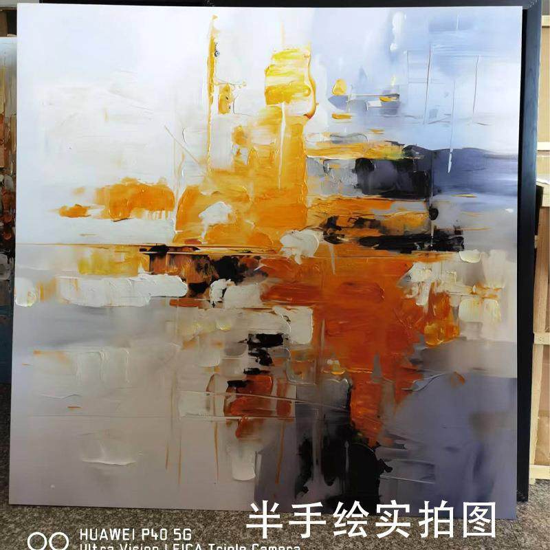 半手绘油0588画立关体抽象艺术墙道画玄装饰画酒店走廊过挂画餐厅,家居饰品,现代装饰画,淘宝优惠券,粉丝福利购,淘宝优惠卷