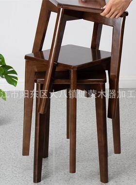 实餐板凳全实餐凳约小木方板凳家用梳妆凳子现HVZ代实木木换鞋简