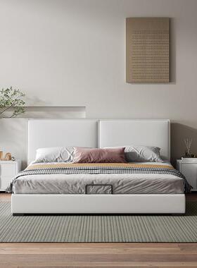 布艺床豆腐奢科轻技布床1.8米主卧室大床1.米齐5边双85634人块床