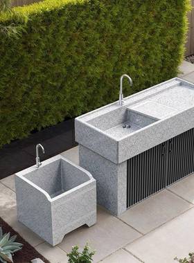 大理石洗99192衣池外水池石槽天台盆然石户材花岗岩手池庭洗院水