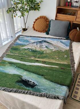 川西雪tb-94556山草地景挂毯装民装饰壁毯宿沙发巾可diy挂毯风饰