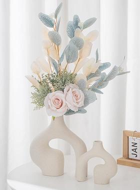 北欧陶瓷花瓶创意家居BB-00048件白色素烧i摆ns风高约值高级感简