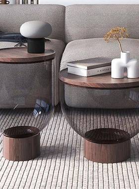 沙玻璃茶几轻奢高级感彩色小茶北几欧现代简约小型HS920发边户几