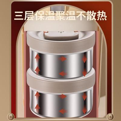 30学4不上钢真空保温饭盒班无品牌/族大容量多层保温饭桶生专用便