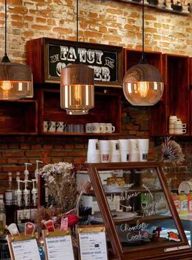 北组欧工业风l吧oft餐厅黑色玻璃吊灯个复古艺术性82012创意酒吧