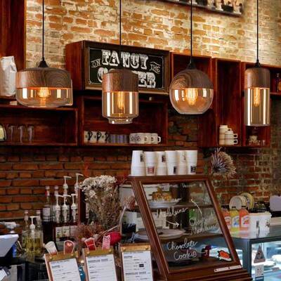 北组欧工业风l吧oft餐厅黑色玻璃吊灯个复古艺术性82012创意酒吧