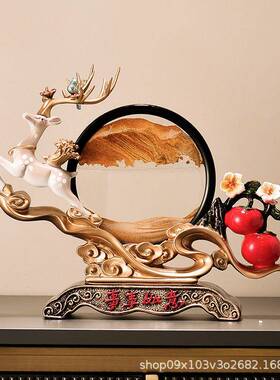 鹿中式客厅装饰摆件新件家新居关创招财鹿，意玄电视柜桌面摆朋友