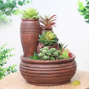 脂南院传芳乡村仿真陶肉罐树花盆创R7A8C0意阳台多花微景观盆花器