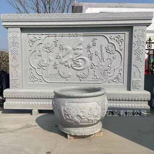 景区pf 20250公园青墙石浮雕文化地雕石壁画墅庭雕院别福字迎门墙