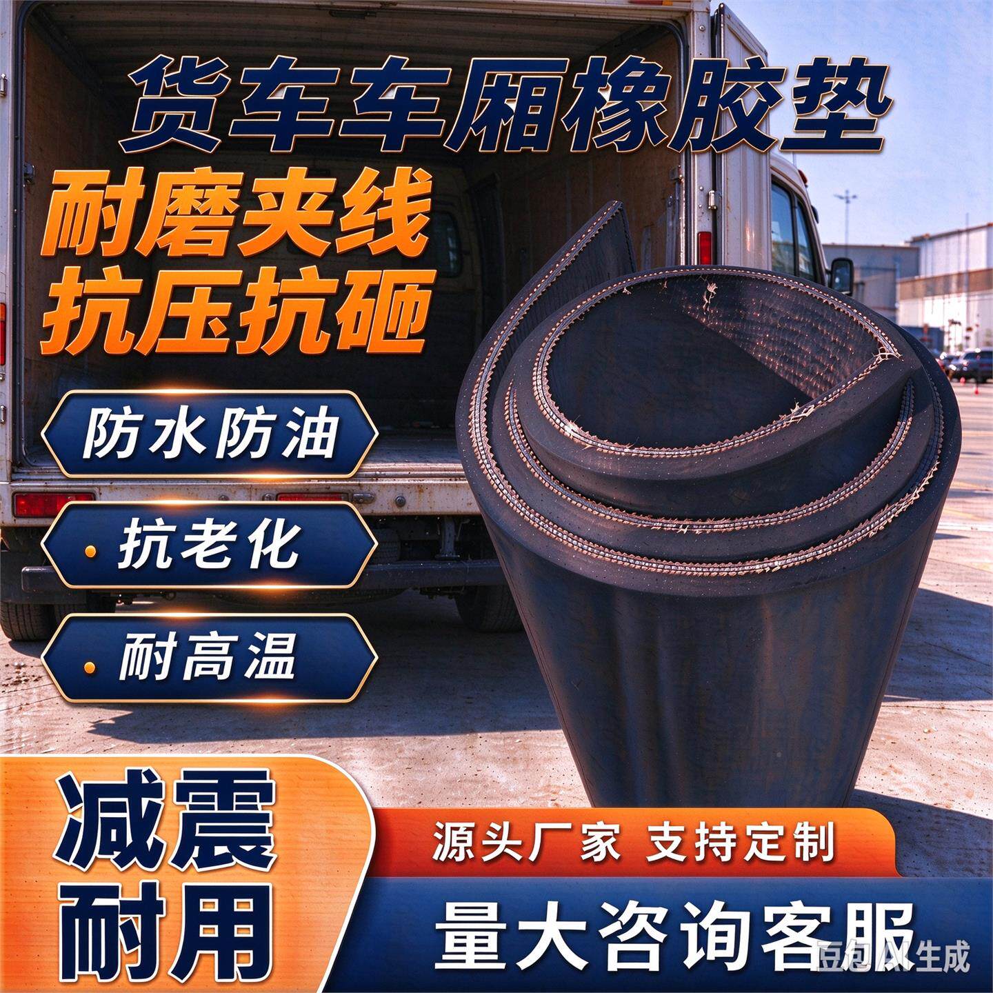 厚货车厢橡胶垫车1500-300铺车底磨防滑耐加胶皮垫板三轮车后斗垫