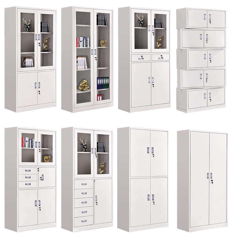 深圳钢制办公室铁皮文件柜矮档案子更衣柜资料柜带锁员工凭证书柜