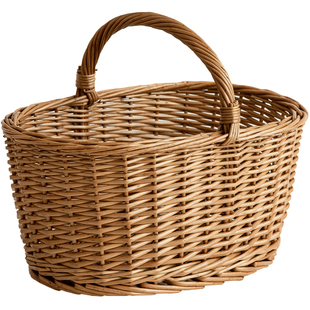 柳编提篮收纳筐野餐篮户外篮子藤编提篮筐手竹篮手工收纳编织田园