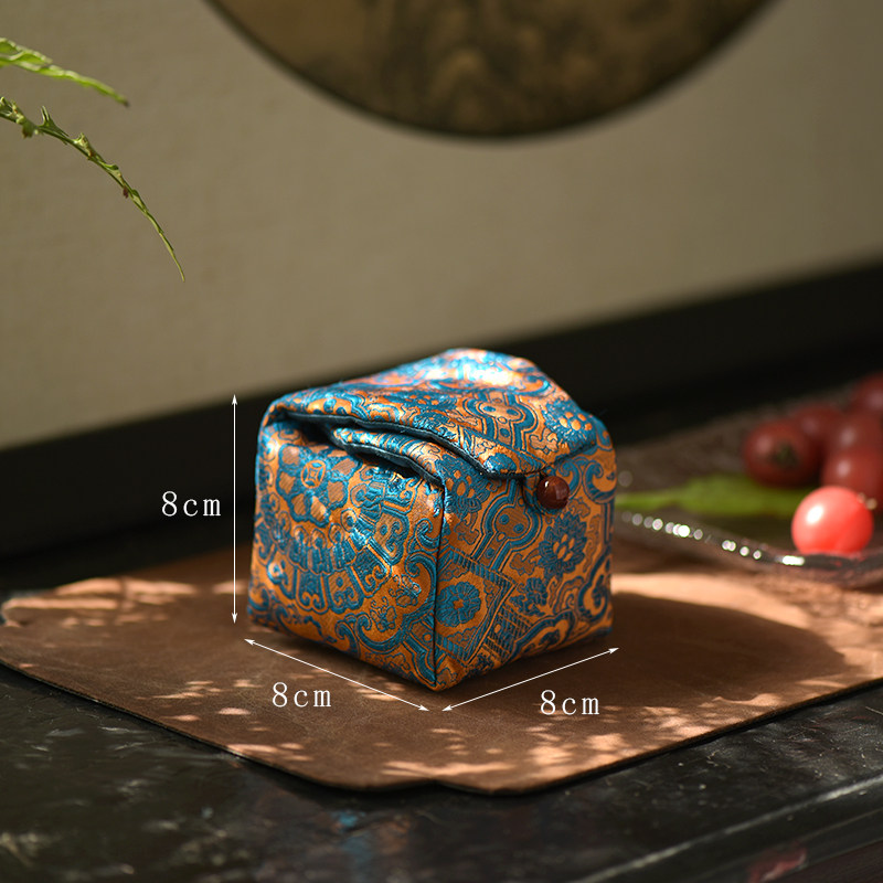 中式传统织锦绸缎旅行收纳包 加厚茶具茶杯布袋  茶道布袋布包
