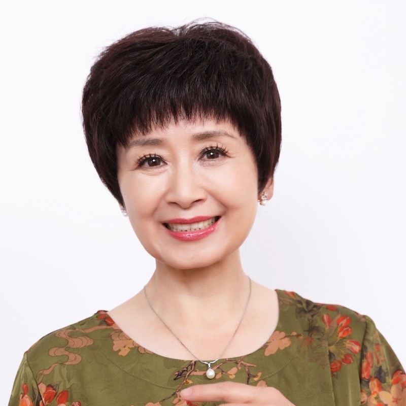 中老年光头假发短发黑色真发头套全真自然50岁妈妈化疗轻薄全头套