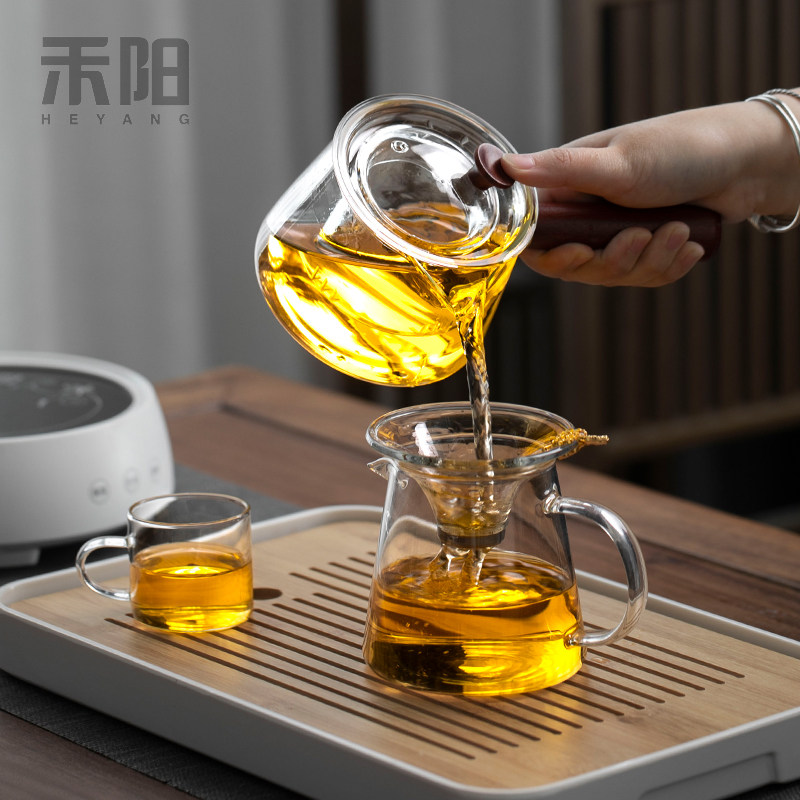 禾阳玻璃茶具套装家用功夫茶简约客厅办公茶壶耐高温煮泡茶壶小套