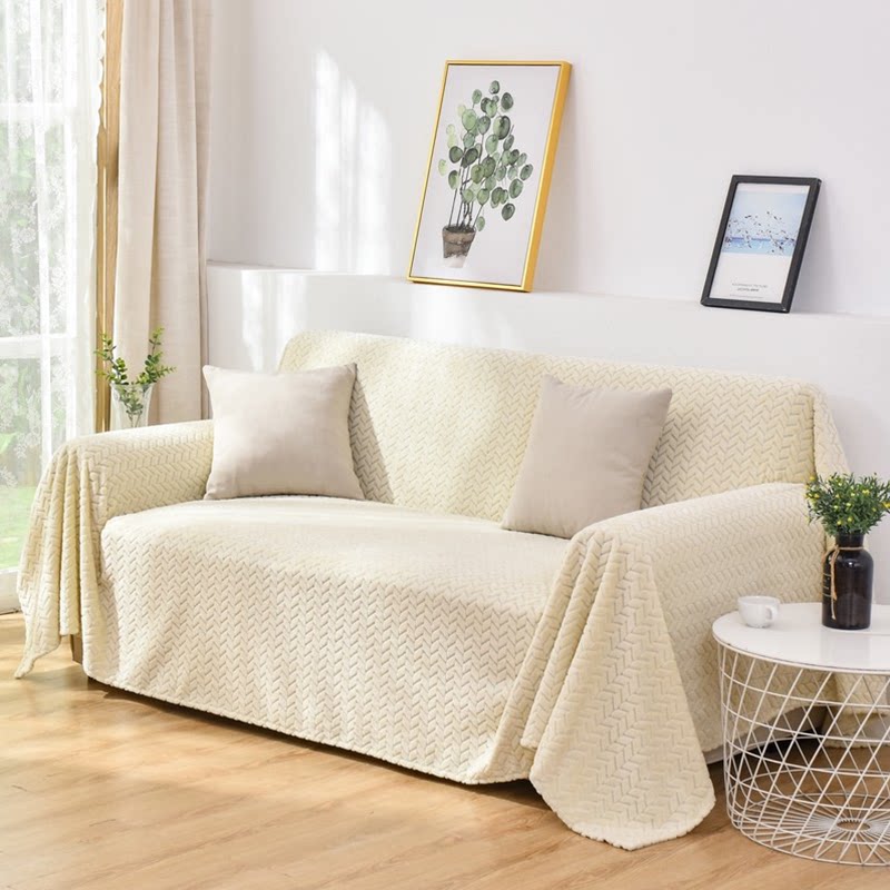 加厚高级感沙发盖布盖巾罩白色垫毯子沙发直现代套排全万能人三米