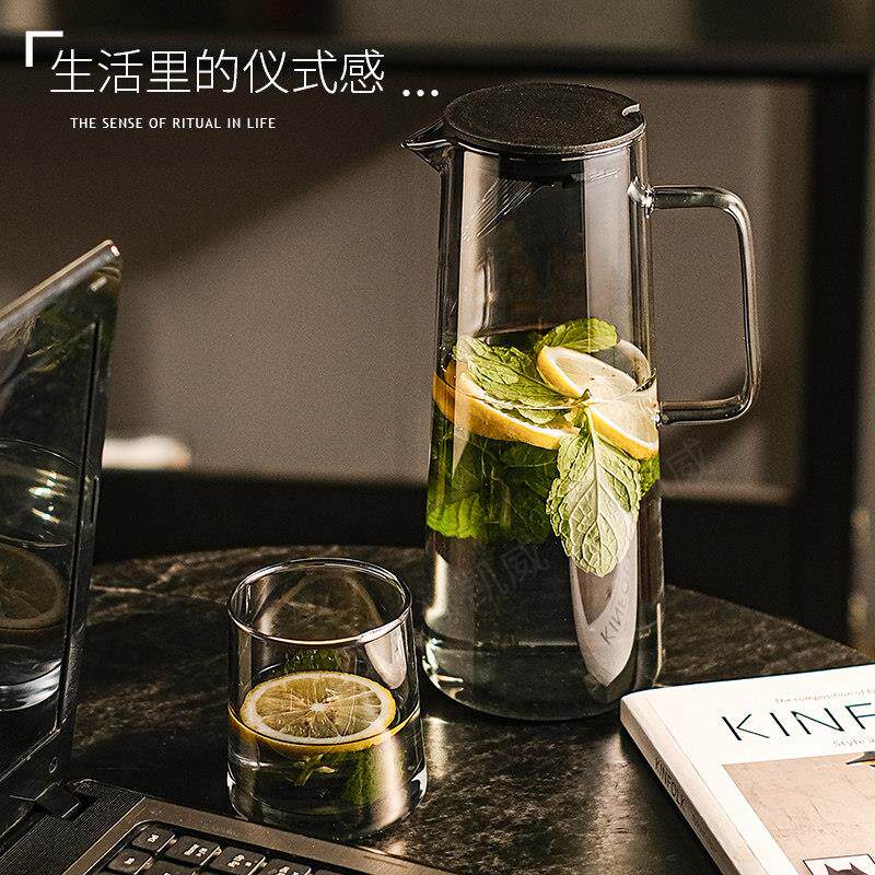 凉水壶玻璃水杯套装家用大容量泡茶壶冷水壶高颜值水具耐高温扎壶