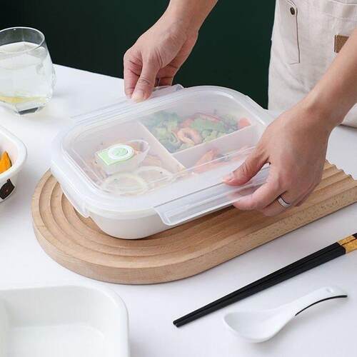 分隔碗陶瓷分格餐盘家用减脂月子餐盘套装食堂孕妇儿童早餐分餐具
