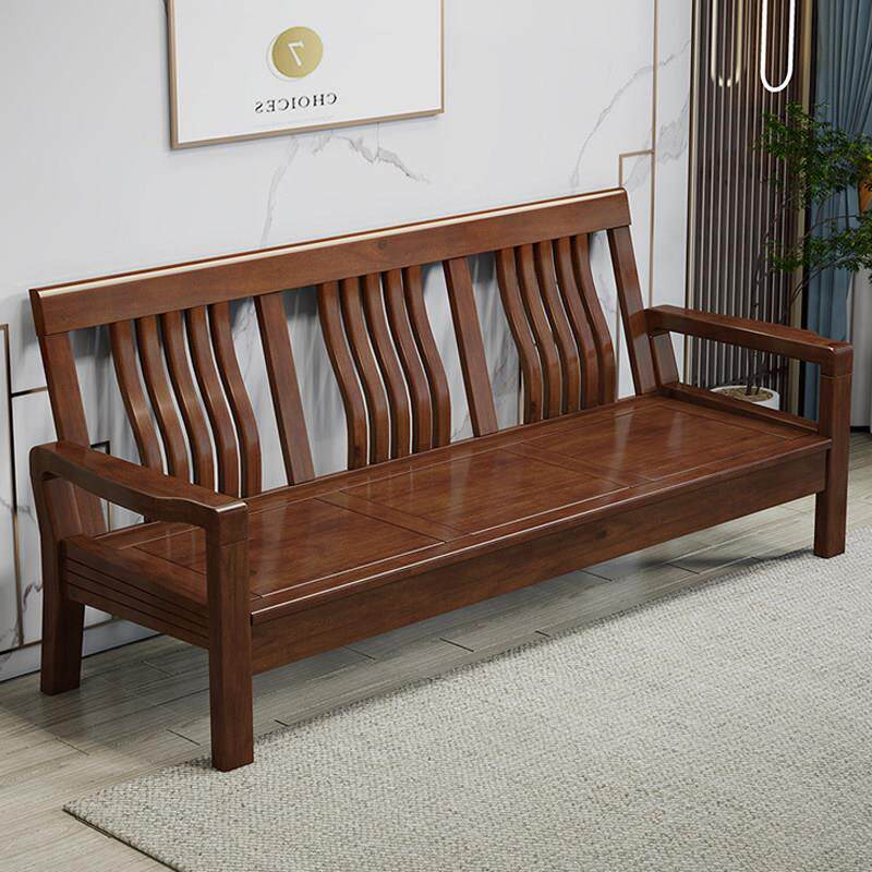 中式全实木沙发三四人位直排小户型客厅家俱经济木质贵妃沙发组合