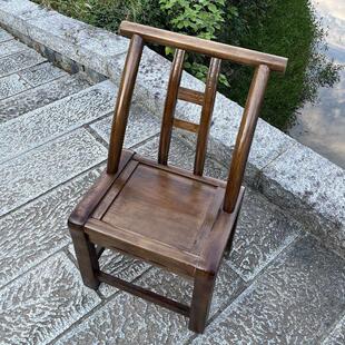 全实木靠背凳子四脚农村老式餐椅儿童休闲农场椅换鞋凳家用靠靠背