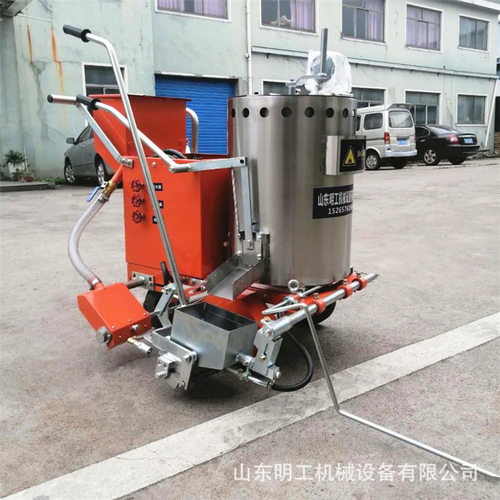 明工机械直销 道路热熔划线机 手推式交通标线车 供应1.2吨热熔釜