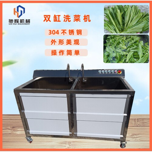 驰辉食品机械 小型单缸双缸洗菜机 不锈钢电动果蔬清洗机 洗果机
