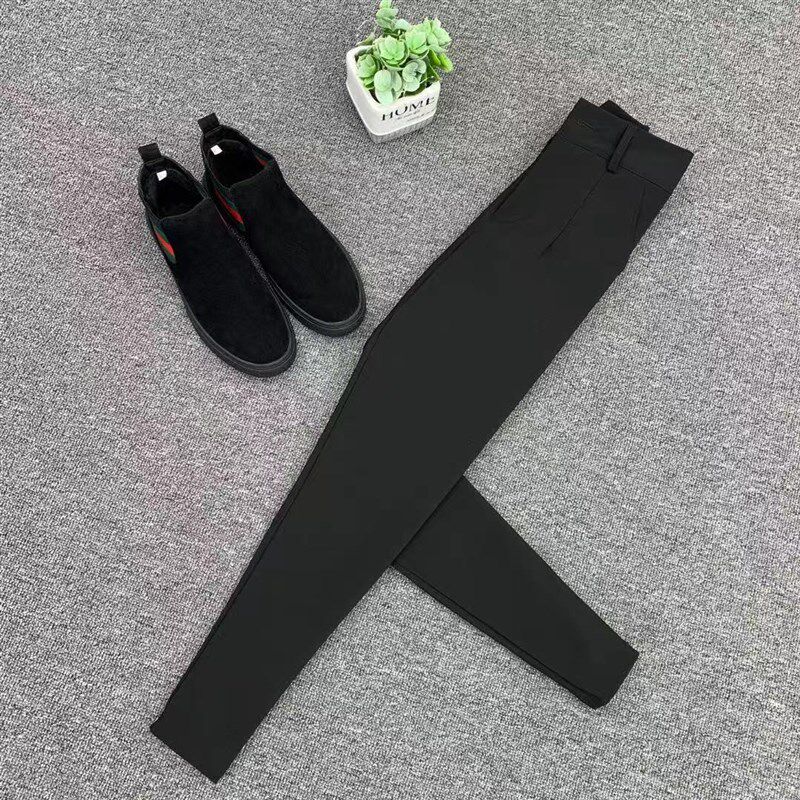21夏季修身男士口袋小脚高腰休闲哈伦裤九分裤西裤子潮流紧身裤子