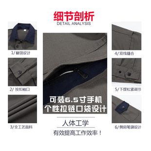 劳动帆布老保电焊工装工作服套装衣服男士防烫耐磨长袖劳保服定制