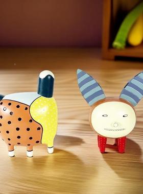 现代简极象彩色波点猫咪摆件样板间客抽电3852视柜软装饰品彩色厅