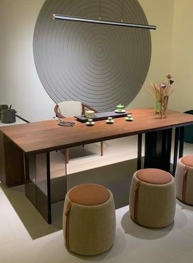 原木风胡实木茶桌木大板餐桌YM80915家用饭形桌复桃古大板桌长方