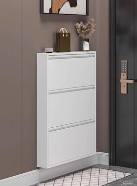 2023新款m1户5cJQF家用门口大容量北欧约金属极窄入翻斗柜鞋简柜